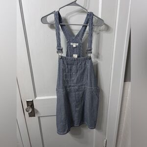 Aeropostale Blue and White Striped Overall Dress
